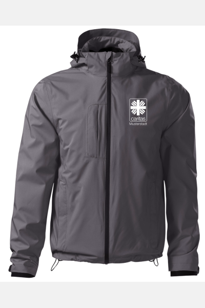 Unisex 3in1 Jacke Calysso - speziell für die Caritas, Farbe: schwarz, Größe: S mit Druck des Logos der Caritas auf der Brust