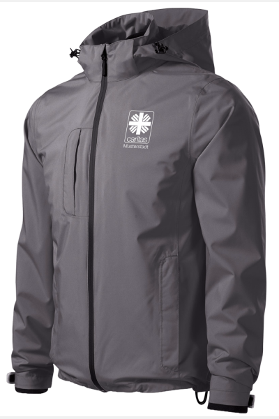 Unisex 3in1 Jacke Calysso - speziell für die Caritas, Farbe: schwarz, Größe: S mit Druck des Logos der Caritas auf der Brust