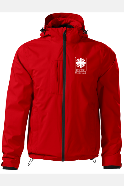 Unisex 3in1 Jacke Calysso - speziell für die Caritas, Farbe: schwarz, Größe: S mit Druck des Logos der Caritas auf der Brust