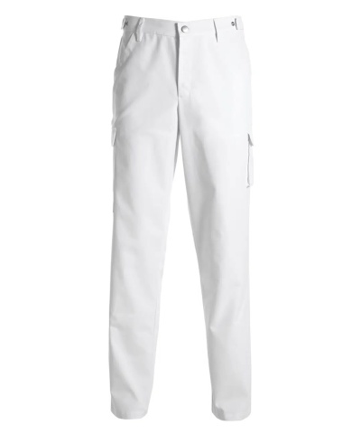 Servicehose Unisex, weiß, hergestellt aus 65%...