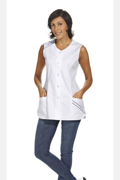 Hosenkasack, ärmellos, für Damen, weiß, Größe: 48