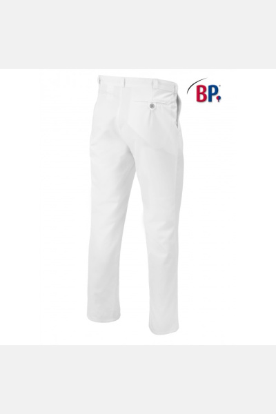Herrenhose Volker, Farbe: weiß, Größe: 52n, normale Beinlänge, 65% Polyester / 35% Baumwolle