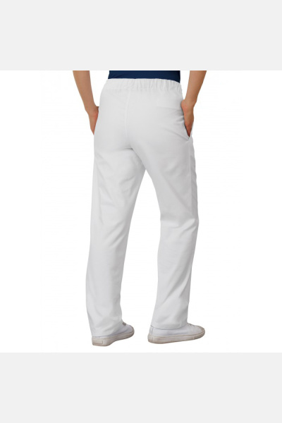 Fair produzierte Unisex Bundhose Jayden, Farbe: weiß (50% Baumwolle / 50% Polyester), Größe: M, Beinlänge: kurz