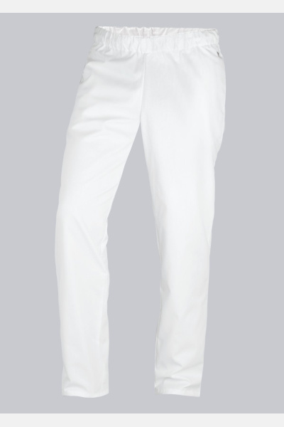 Fair produzierte Unisex Bundhose Jayden, Farbe: weiß (50% Baumwolle / 50% Polyester), Größe: M, Beinlänge: kurz