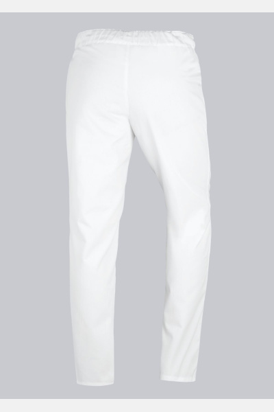 Fair produzierte Unisex Bundhose Jayden, Farbe: weiß (50% Baumwolle / 50% Polyester), Größe: M, Beinlänge: kurz