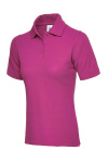 Damen Poloshirt aus Mischgewebe, Farbe: Pink, Größe: M