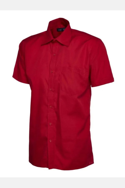Mens Poplin Full Sleeve Shirt von Uneek, Farbe: Red,...