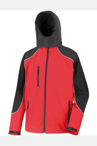 3-Lagen Kapuzen Softshell Jacke "Ice Fell" R118X von Result, Farbe: red/black, Größe: XL