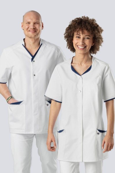 Damenkasack Jordania, Farbe: weiß/azurblau, Größe: XS