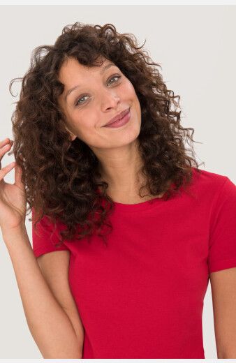 T-Shirt Emanuela, tailliert geschnitten, Farbe: rot, Größe: L