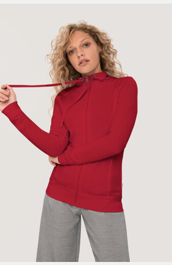 Sweatjacke Bea, tailliert geschnitten, Farbe: rot, Größe: XS