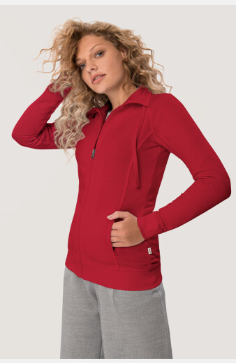 Sweatjacke Bea, tailliert geschnitten, Farbe: rot, Größe: XS