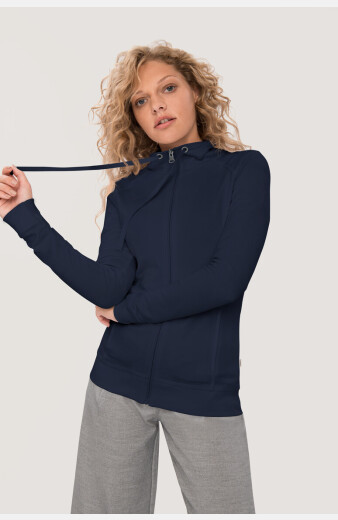 Sweatjacke Bea, tailliert geschnitten, Farbe: dunkelblau, Größe: XS