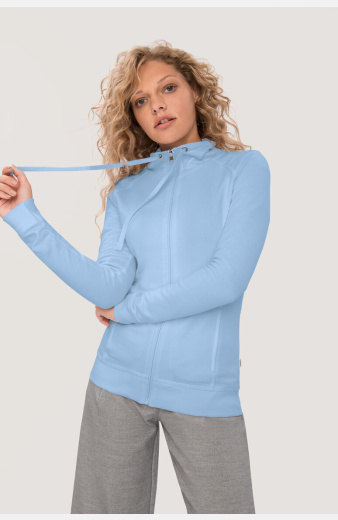 Sweatjacke Bea, tailliert geschnitten, Farbe: hellblau, Größe: XS