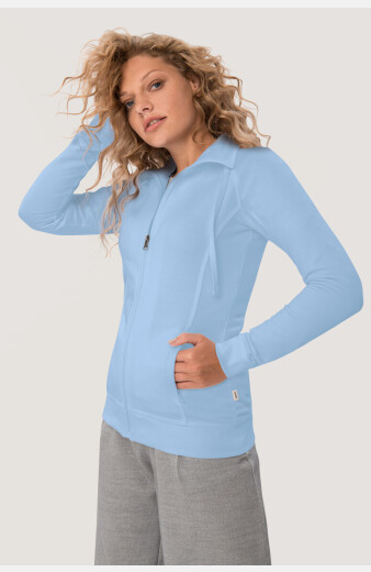 Sweatjacke Bea, tailliert geschnitten, Farbe: hellblau, Größe: XS