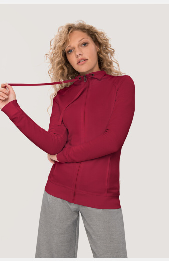 Sweatjacke Bea, tailliert geschnitten, Farbe: bordeaux, Größe: XS