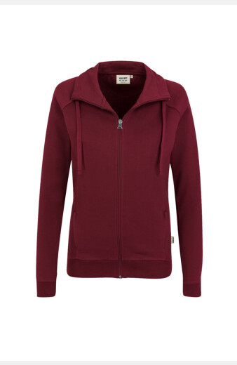 Sweatjacke Bea, tailliert geschnitten, Farbe: bordeaux, Größe: XS