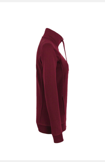 Sweatjacke Bea, tailliert geschnitten, Farbe: bordeaux, Größe: XS