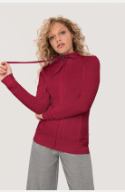 Sweatjacke Bea, tailliert geschnitten, Farbe: bordeaux, Größe: XS