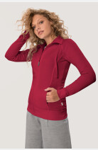 Sweatjacke Bea, tailliert geschnitten, Farbe: bordeaux, Größe: XS