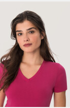 T-Shirt Seyla, tailliert geschnitten, Farbe: magenta, Größe: XS