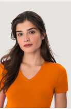 T-Shirt Seyla, tailliert geschnitten, Farbe: orange, Größe: XS