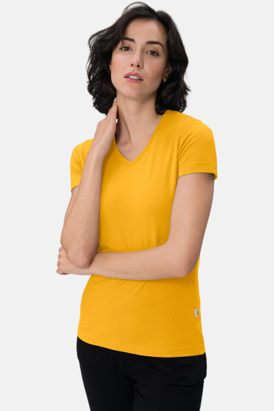 T-Shirt Arlisa, tailliert geschnitten, Farbe: gelb, Größe: L
