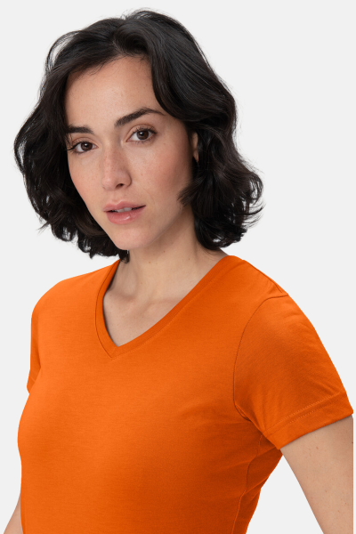 T-Shirt Arlisa, tailliert geschnitten, Farbe: orange, Größe: L
