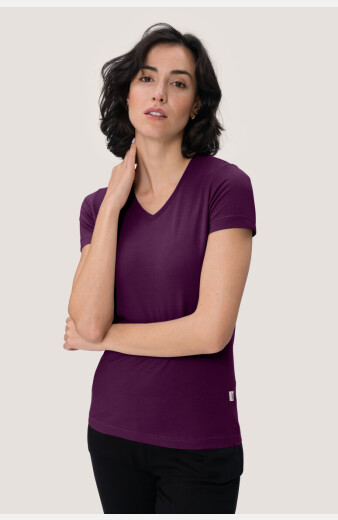 T-Shirt Kirsten, tailliert geschnitten, Farbe: aubergine, Größe: XS