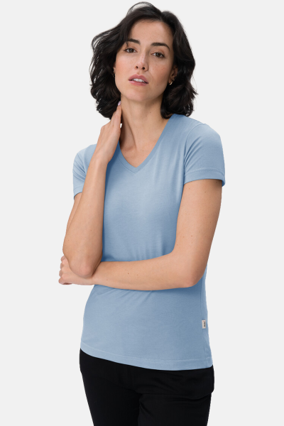 T-Shirt Arlisa, tailliert geschnitten, Farbe: hellblau,...