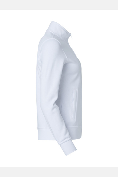 Sweatshirtjacke ohne Kapuze Valica, tailliert geschnitten, Farbe: weiß, Größe: M