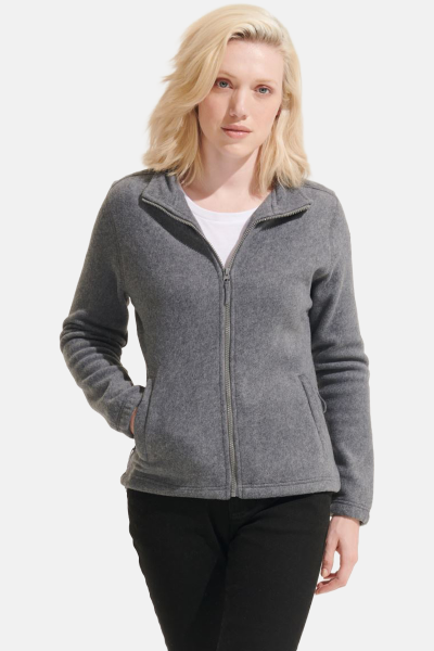 Fleecejacke Sorina, tailliert geschnitten, Farbe: grau-meliert, Größe: S