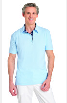 Unisex-Polo Domi, Farbe: hellblau/marine, Größe: XS