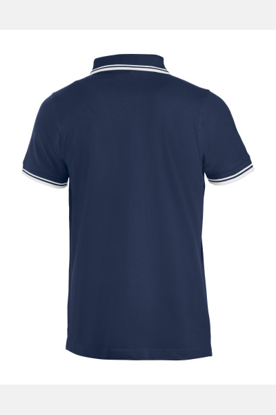 Unisex-Polohemd Benja mit kontrastfarbenen Doppelstreifen, Farbe: navy, Größe: XS