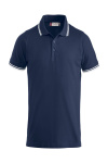Unisex-Polohemd Benja mit kontrastfarbenen Doppelstreifen, Farbe: navy, Größe: XS