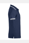 Unisex-Polohemd Benja mit kontrastfarbenen Doppelstreifen, Farbe: navy, Größe: XS