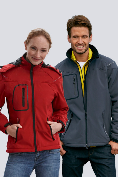 Winter Softshell Jacke Taria, tailliert geschnitten, Farbe: rot/schwarz, Größe: S