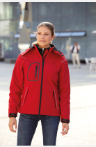 Winter Softshell Jacke Carla, tailliert geschnitten, Farbe: rot/schwarz, Größe: S