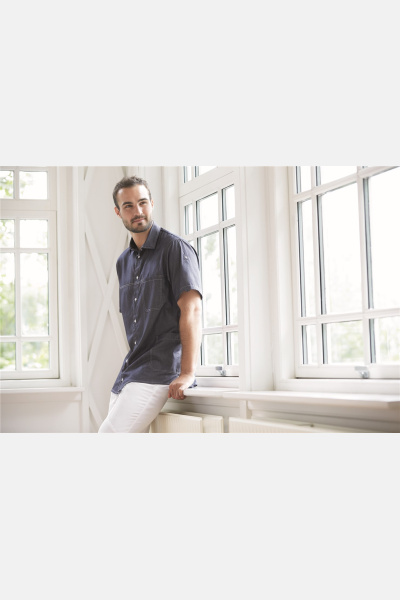 Unisex Kasack in Jeansoptik Eldon, gerade geschnitten, Größe: XL