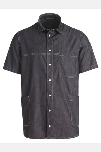 Unisex Kasack in Jeansoptik Eldon, gerade geschnitten, Größe: XL