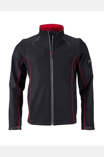 Men`s Zip-Off Softshell Jacket, Farbe: Black,...