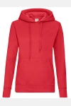 Ladies´ Lightweight Hooded Sweat Jacket von Fruit of the Loom, Farbe: Red, Größe: S